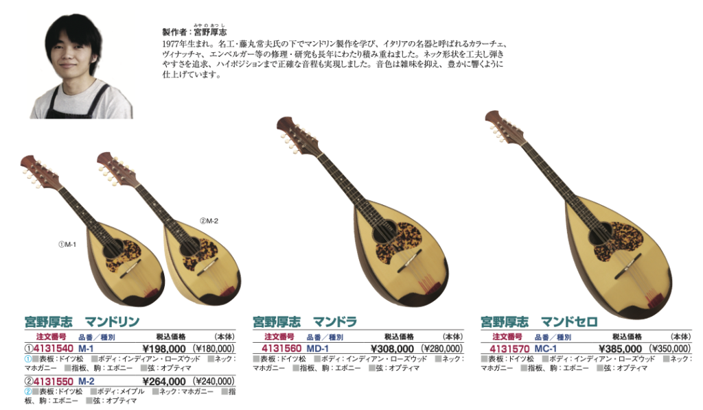 宮野マンドリン、マンドラ、マンドセロ
